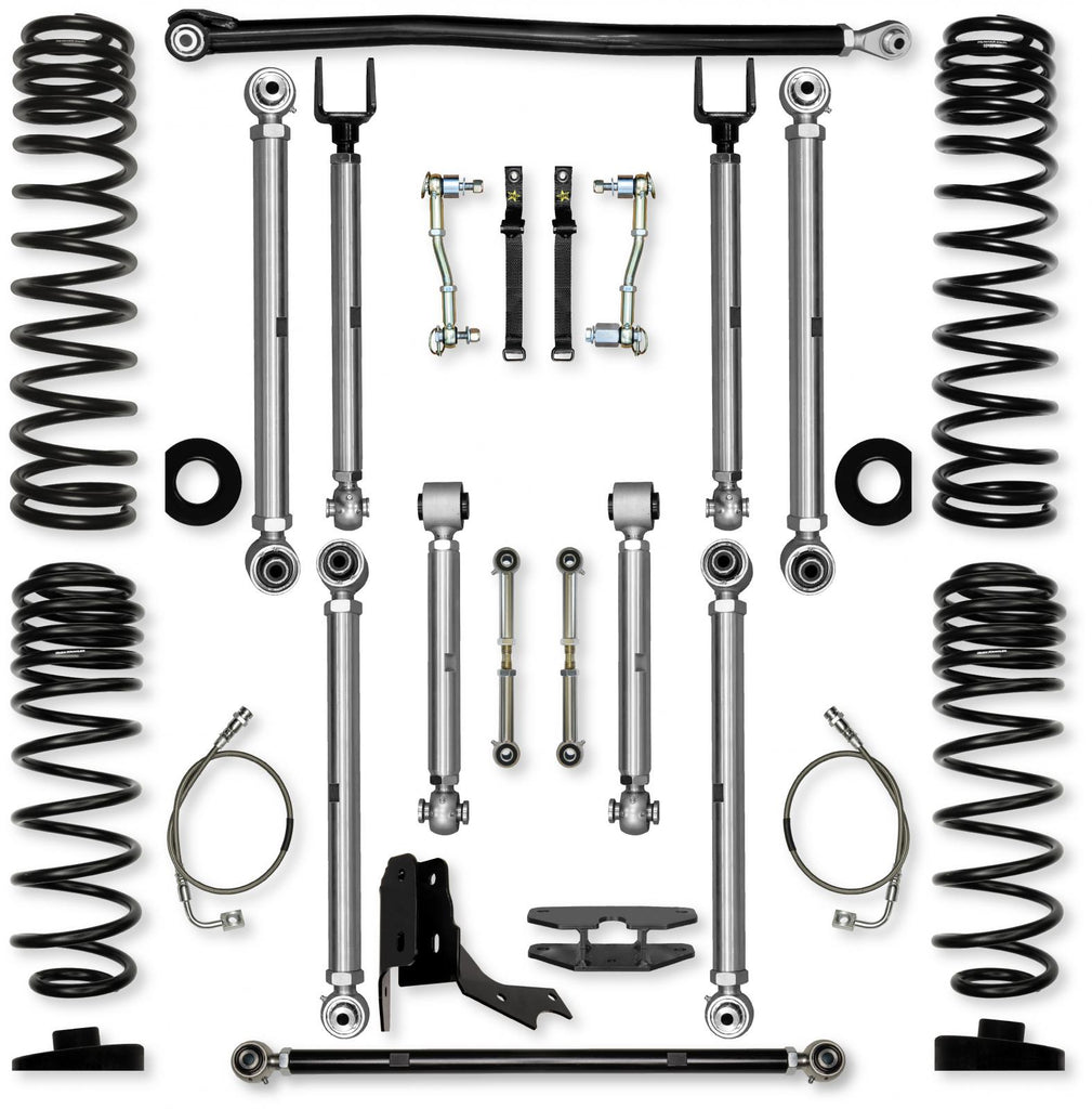 4.5 Inch X-Factor PRO Mid-Arm Suspension System for Jeep Gladiator JT Gas Models With No Shocks Rock Krawler