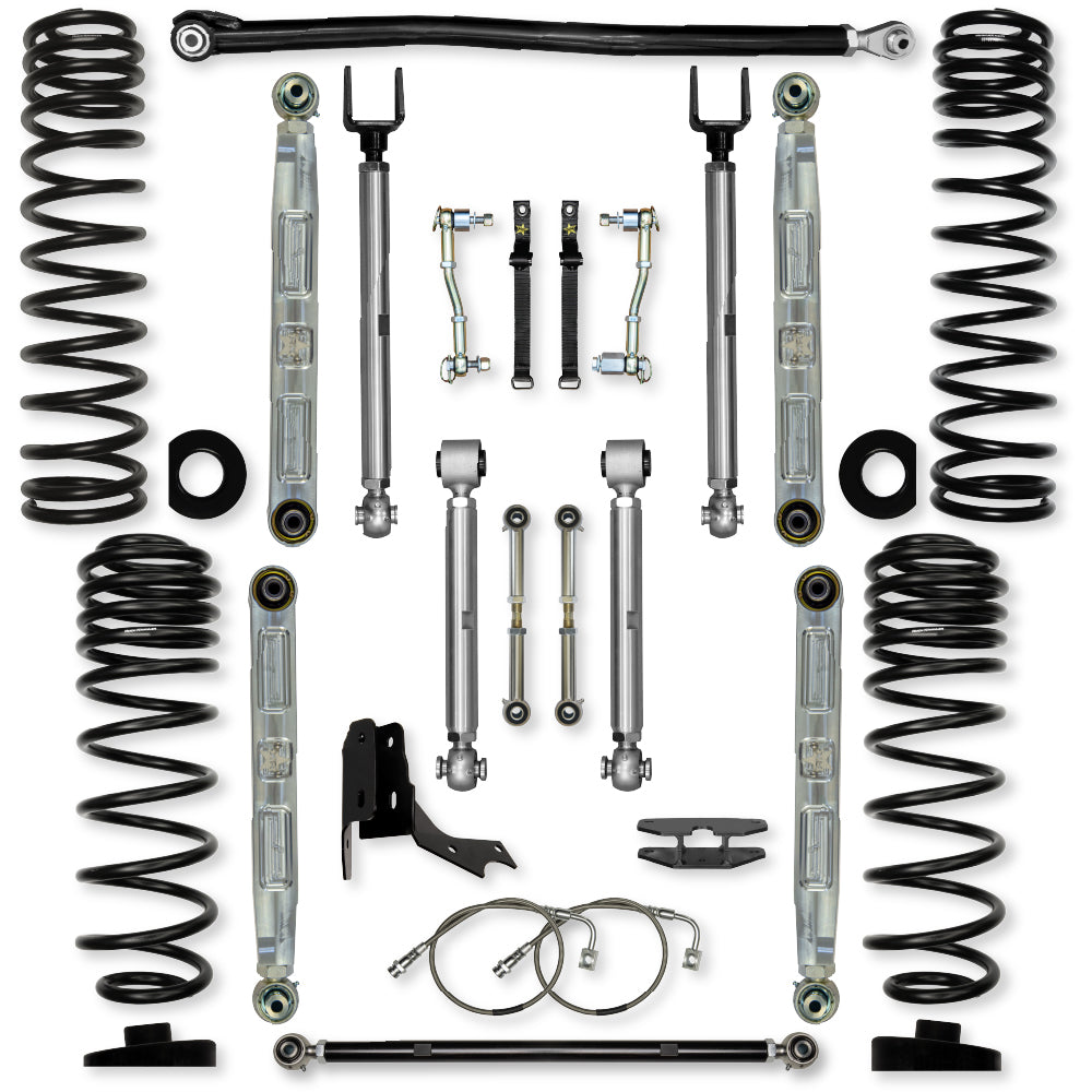 4.5 Inch X-Factor Pro Elite Mid-Arm Suspension System for Jeep Gladiator JT Gas Models With No Shocks Rock Krawler