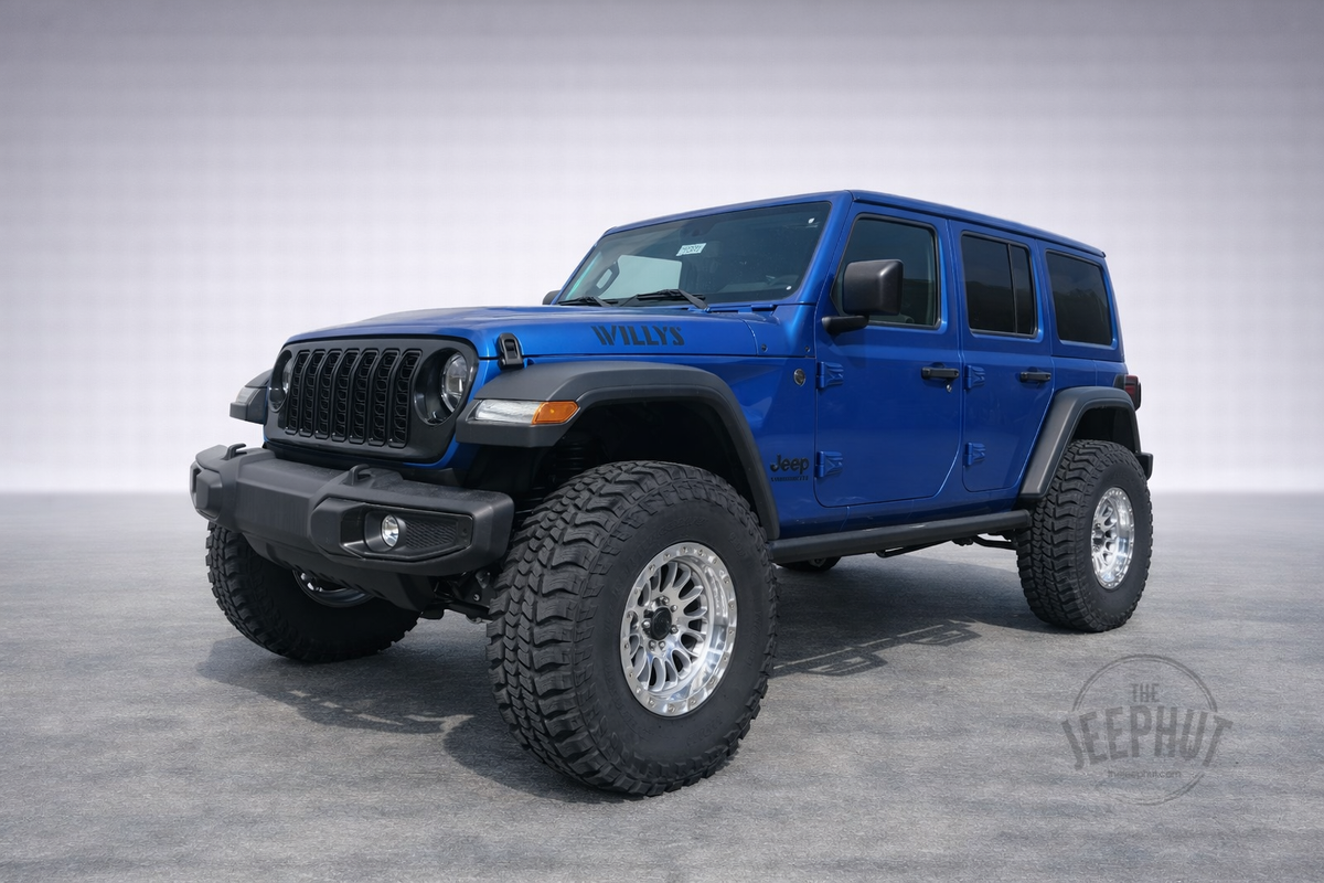 Blue 2025 Jeep Wrangler Willys Offroad 515 Stage 2 build