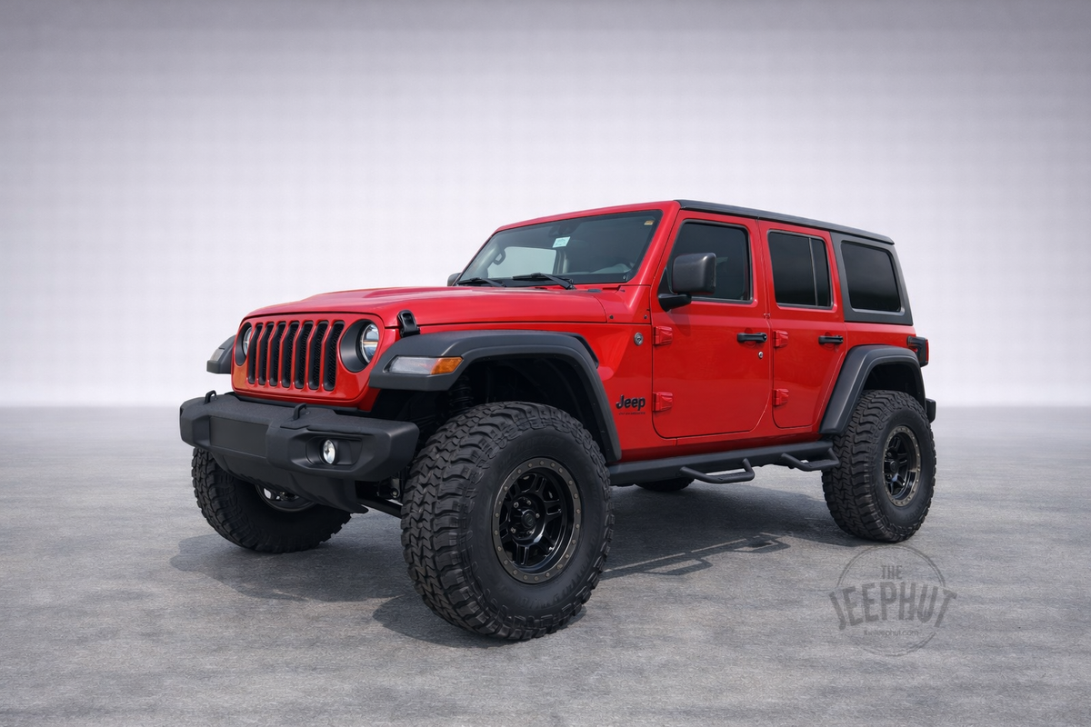Red 2025 Jeep Wrangler Sport Offroad 515 Stage 1 build