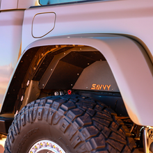 Load image into Gallery viewer, 2020–2026 JEEP JT GLADIATOR HIGH CLEARANCE ALUMINUM FRONT &amp; REAR INNER FENDER KIT (FRONT SOLID &amp; VENTED PANELS INCLUDED) SAVVY OFFROAD