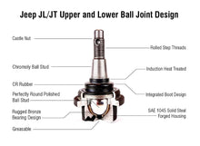 Load image into Gallery viewer, Apex Chassis Heavy Duty Knurled Ball Joint Kit 19-22 Jeep Gladiator JT 18-22 Jeep Wrangler JL/JLU Rubicon Mohave Sahara Sport Includes: 2 Upper and 2 Lower Apex Chassis
