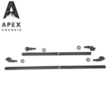 Load image into Gallery viewer, Apex Chassis Heavy Duty 1 Ton Tie Rod &amp; Drag Link Assembly in Black Aluminum Fits: 07-18 Jeep Wrangler JK JKU Rubicon Sahara Sport. Note this NO-FLIP kit fits vehicles with a lift of 3.5 inches or less
