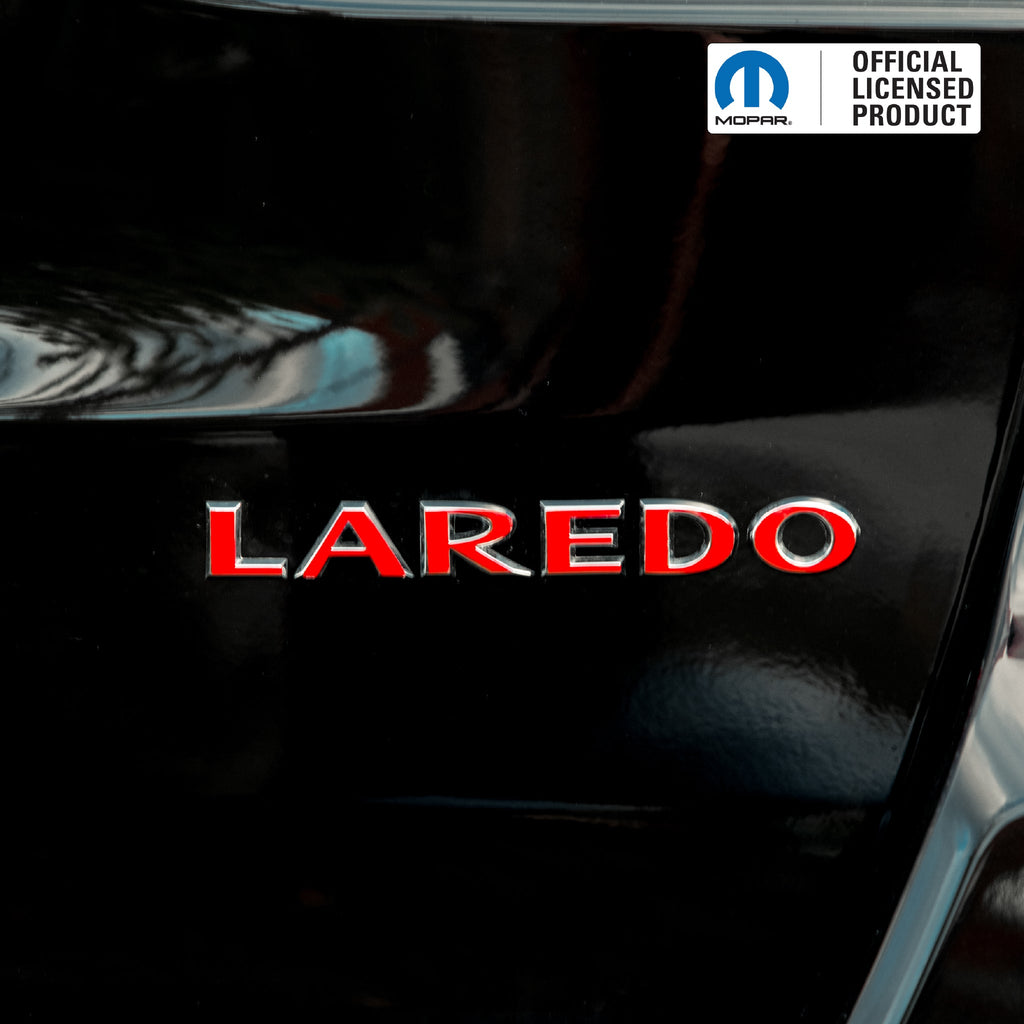LAREDO Emblem Overlay Decal – Solid Colors | Fits Jeep Grand Cherokee WK2 Laredo (2005–2022)