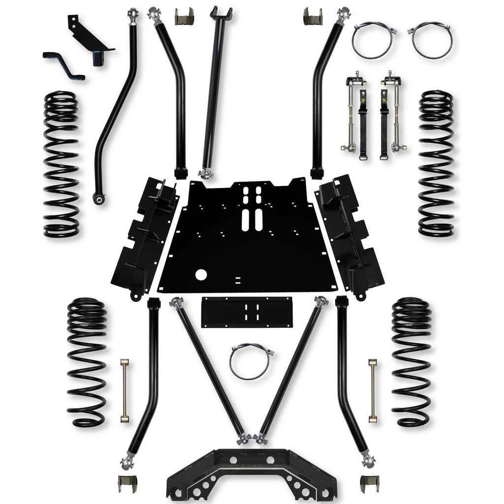 4.5 Inch X-Factor X2 Flat-Belly Long-Arm Suspension System For Jeep Wrangler LJ With No Shocks Rock Krawler
