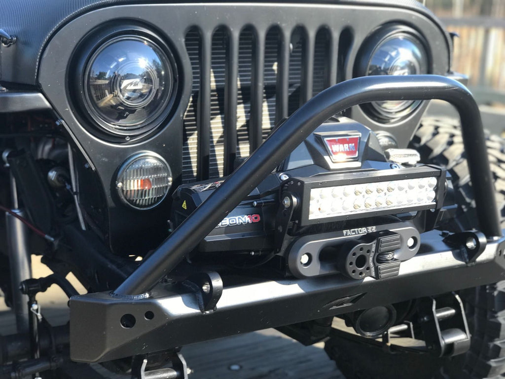 Jeep CJ Mid Width Front Bumper W/Stinger Bare Steel Motobilt