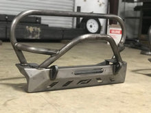 Load image into Gallery viewer, Jeep YJ TJ LJ Front Bumper W/Grill Hoop and Bull Bar Bare Steel Motobilt