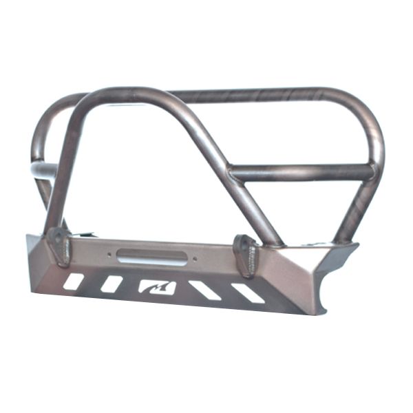 Jeep YJ TJ LJ Front Bumper W/Grill Hoop and Stinger Bare Steel Motobilt