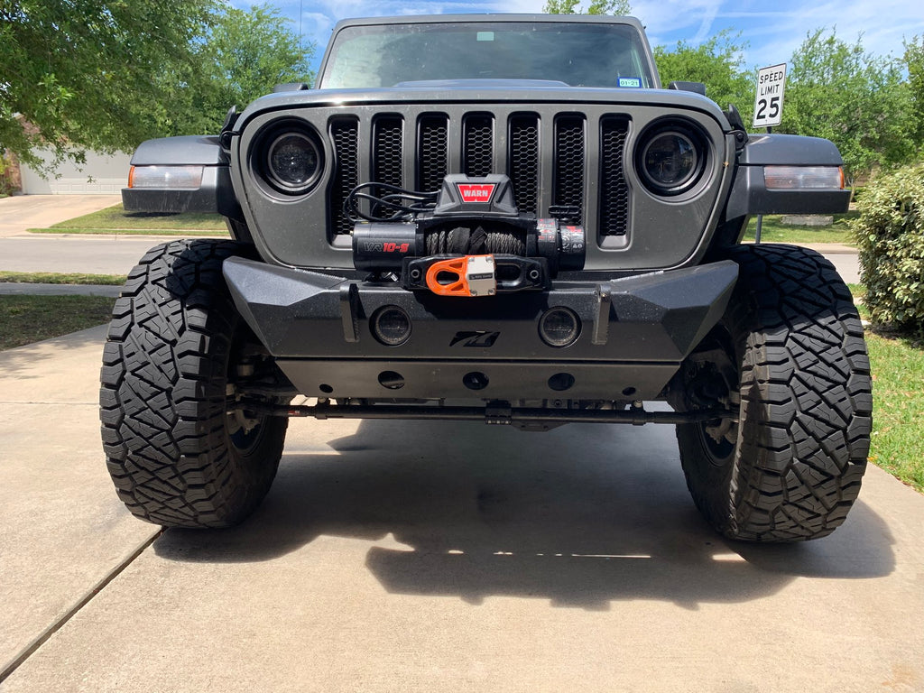 Jeep JL/Gladiator Front Bumper With Skid Plate 18+ Wrangler JL/Gladiator W/Fog Light Holes The Hammer Series Motobilt