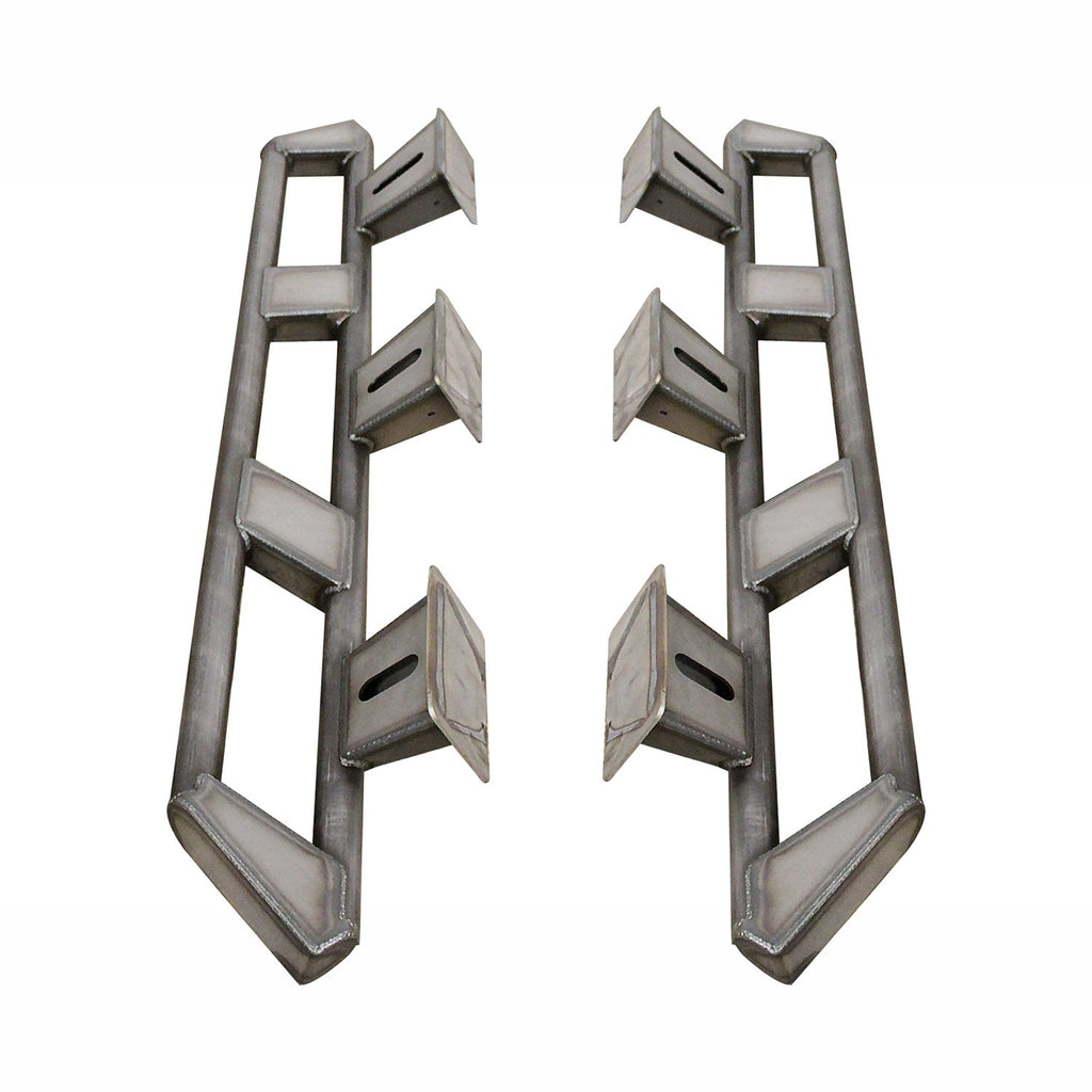 Frame Mounted Rocker Guards For 4 Door Jeep JL Bare Steel Motobilt