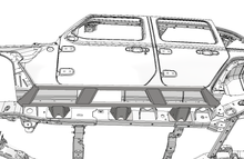 Load image into Gallery viewer, Frame Mounted Rocker Guards For 4 Door Jeep JL Bare Steel Motobilt