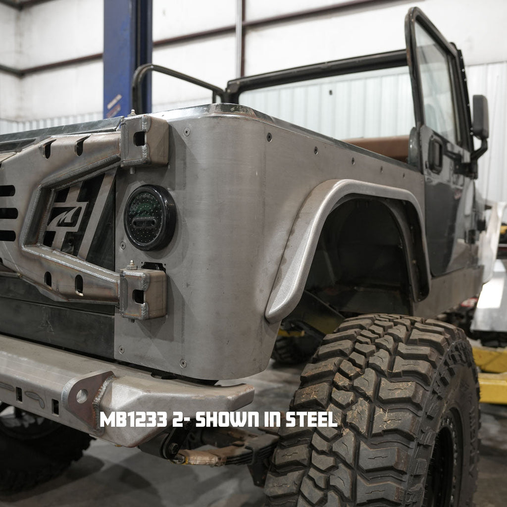 Double Arch Rear Fender Flare for Jeep CJ/YJ/TJ Steel 2 Inch Motobilt