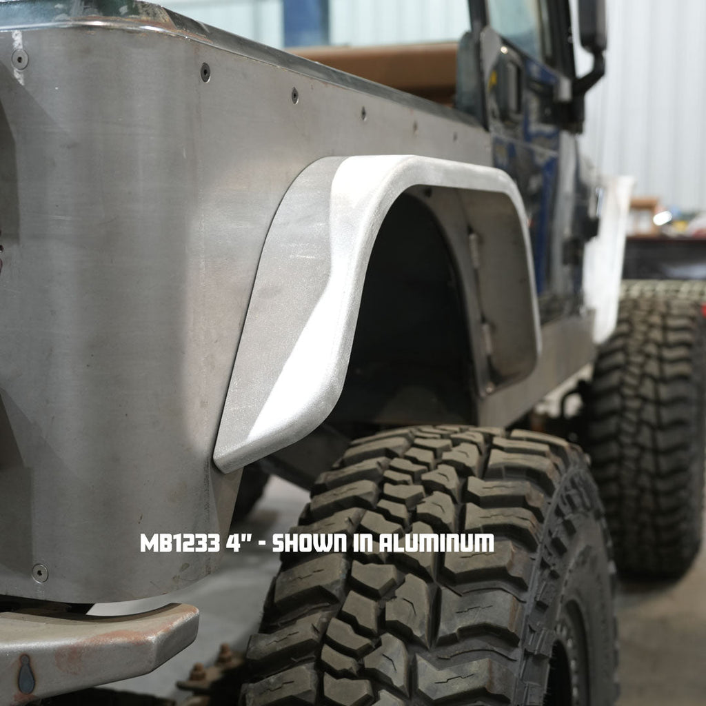 Double Arch Rear Fender Flare for Jeep CJ/YJ/TJ Steel 4 Inch Motobilt