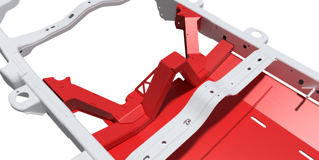 4 Link Suspension Bracket Kit With Skid Plate For 12-18 Jeep JKU Bare Steel Motobilt