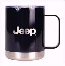 Load image into Gallery viewer, Jeep USA Grille Flag Black 10 Ounce Insulated Stainless Steel Travel Mug