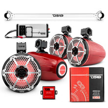 Load image into Gallery viewer, JK-TUBE 4x 8" Marine Towers Speakers with RGB LED Lights, 4-Channel Marine Amplifier and AMPKIT for Jeep JK/JKU