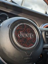 Load image into Gallery viewer, Printed Topographical Steering Wheel Jeep Overlay Vinyl Decal Set-Pair- fits Wrangler JL &amp; Jeep Gladiator JT
