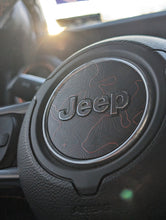 Load image into Gallery viewer, Printed Topographical Steering Wheel Jeep Overlay Vinyl Decal Set-Pair- fits Wrangler JL &amp; Jeep Gladiator JT