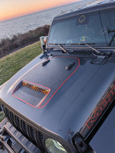 Load image into Gallery viewer, Topographical Mojave/392 Printed Blackout Hood Decal set- fits 2020 and newer Jeep Gladiator&amp; Wrangler