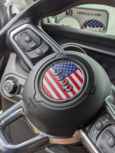 Load image into Gallery viewer, American Flag Steering Wheel Jeep Overlay Vinyl Decal Set- fits Wrangler JL &amp; Jeep Gladiator JT