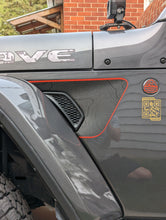 Load image into Gallery viewer, Printed Topographical Color Line Rubicon Blackout Decal- Fits Jeep Wrangler &amp; Gladiator JL Fender Vent Decal-Pair