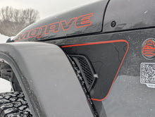 Load image into Gallery viewer, Printed Topographical Color Line Rubicon Blackout Decal- Fits Jeep Wrangler &amp; Gladiator JL Fender Vent Decal-Pair