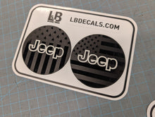 Load image into Gallery viewer, American Flag Steering Wheel Jeep Overlay Vinyl Decal Set- fits Wrangler JL &amp; Jeep Gladiator JT