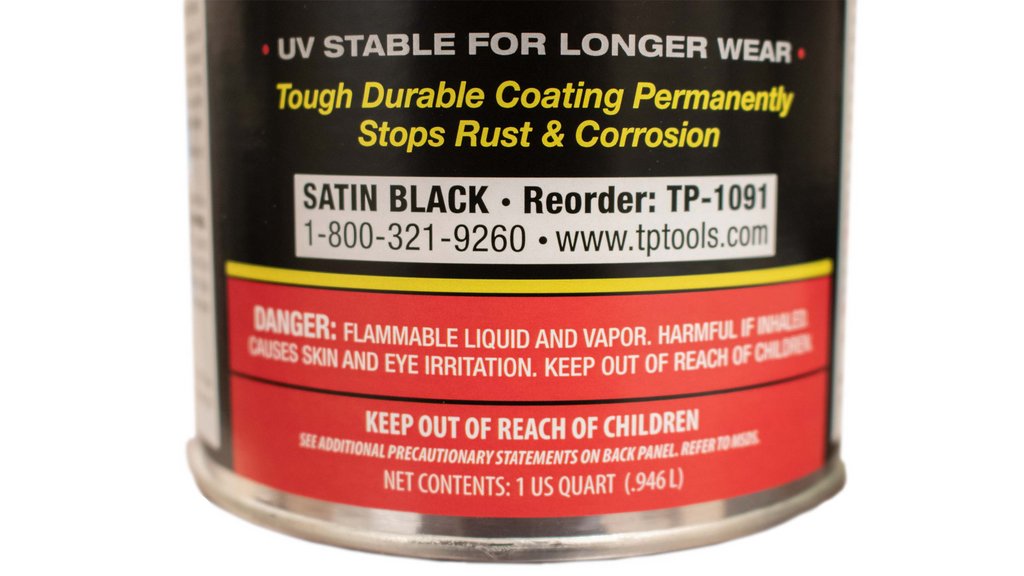 Total Protection Rust Cover Paint 1 US Quart - Satin Black Rust Buster Frameworks