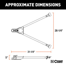 Load image into Gallery viewer, Curt Tow Bar with Adjustable-Width Arms Car Mount 2 Inch Ball 5000 lbs. Safety Cables and Coupler Lock Sold Separately) RockJock 4X4