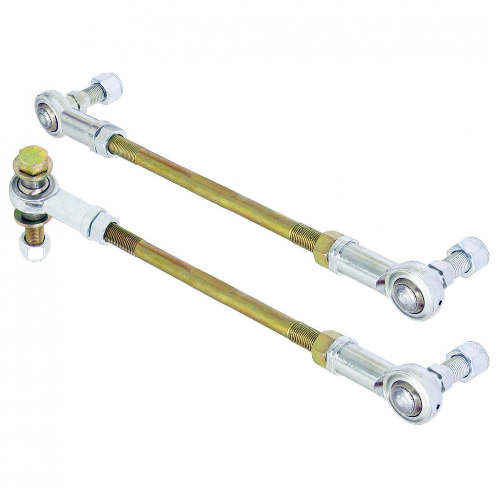 Adjustable Sway Bar End Link Kit for JL/JT Front (8 1/2 Inch Long Rods w/ heim joints and Jam Nuts pair) RockJock 4X4
