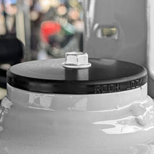 Load image into Gallery viewer, Spring Tower Frame Plug Kit for JL JT and JK Frames. CNC Machined Black Delrin RockJock 4x4