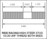 Dana 60 ARP High Steer Studs and Nuts 4 Pack Kit Artec Industries