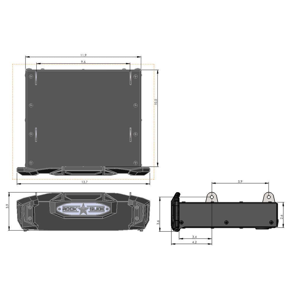 R-STEP 9 Inch Wide For 2020-2023 Jeep Gladiator Bed Step Attachment Brackets Passenger Side Behind Rear GAS MOTOR Tire Rock Slide Engineering