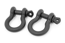 Load image into Gallery viewer, D Ring Shackles Cast 5/8 Inch Pin Pair Black Rough Country