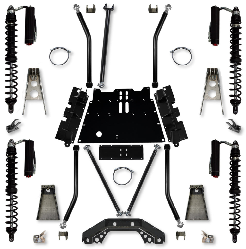 3.5 Inch X-Factor X2 Flat-Belly 5 Inch Stretch Coilover Long-Arm Suspension System For Jeep Wrangler TJ Trail Runner System Stage 2 Rock Krawler