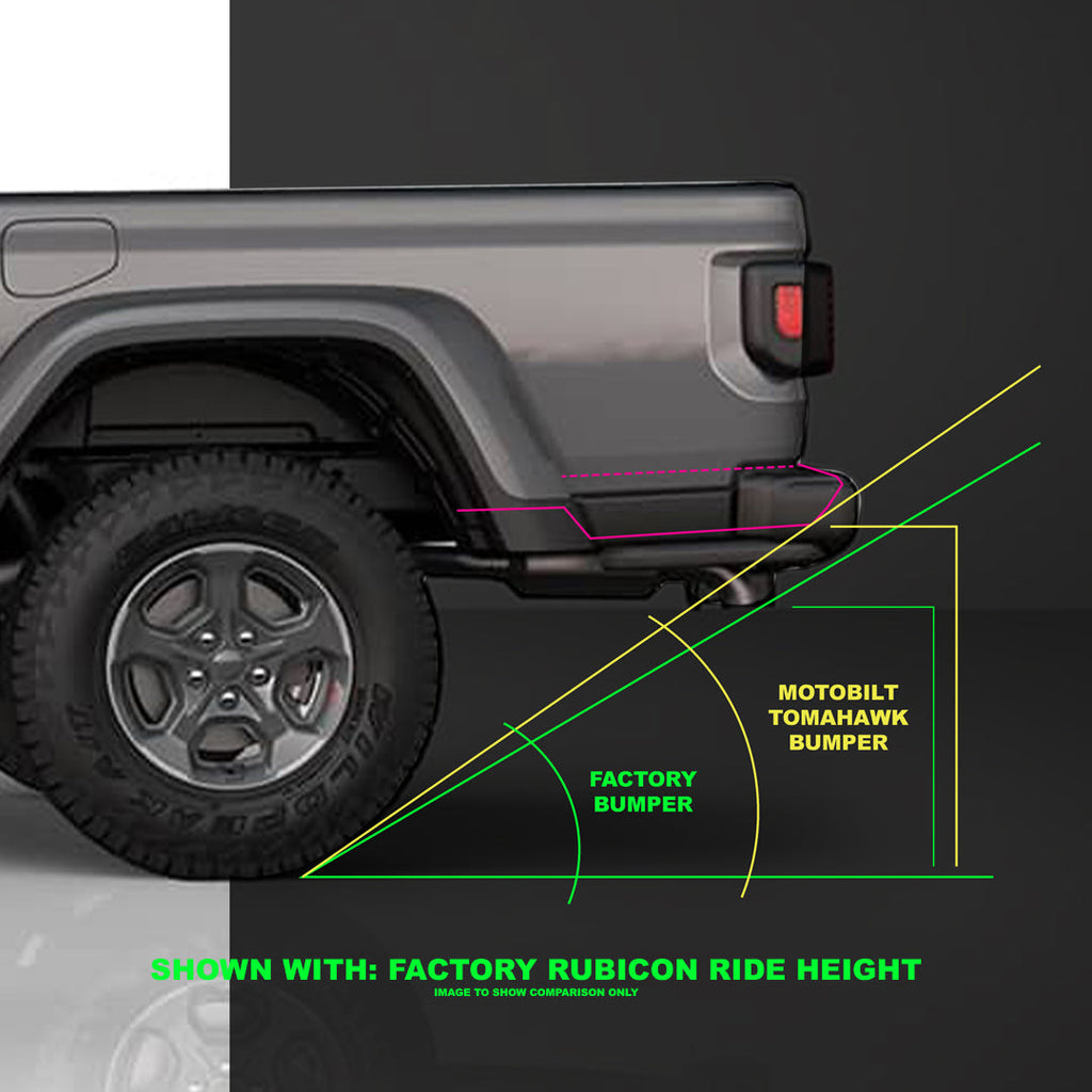 Tomahawk High Clearance Rear Bumper for Jeep JT Motobilt - MB1262 - Motobilt
