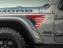 Load image into Gallery viewer, Distressed Large USA American flag Jeep Wrangler &amp; Gladiator JL Fender Vent Flag Decal-Pair