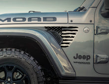 Load image into Gallery viewer, Distressed Large USA American flag Jeep Wrangler &amp; Gladiator JL Fender Vent Flag Decal-Pair