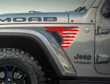 Load image into Gallery viewer, Distressed Large USA American flag Jeep Wrangler &amp; Gladiator JL Fender Vent Flag Decal-Pair