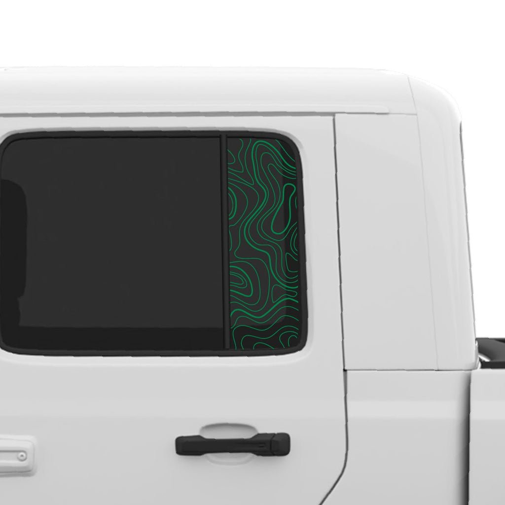 Topographic Window Graphic for Gladiator JT and Wrangler JLU | Set of 2