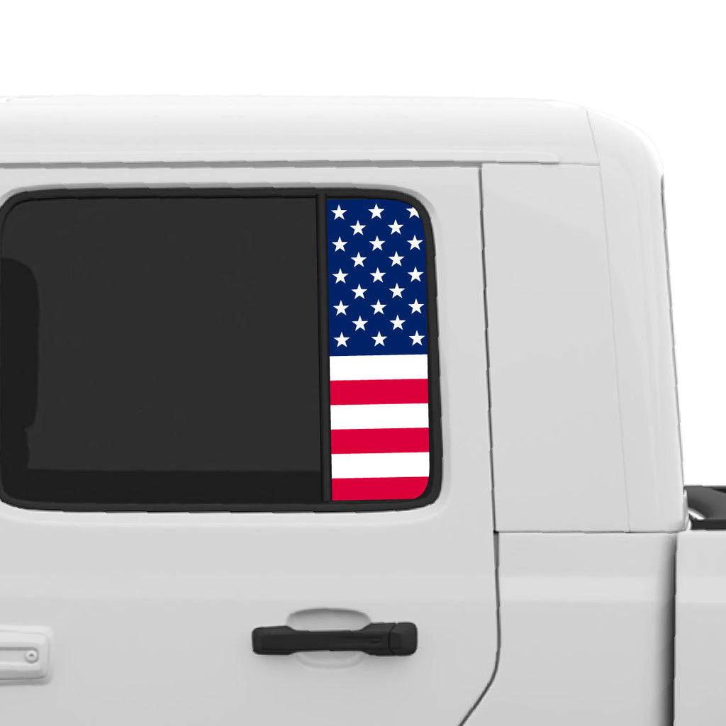Thin Line Flag Window Graphic for Gladiator JT and Wrangler JLU | Set of 2
