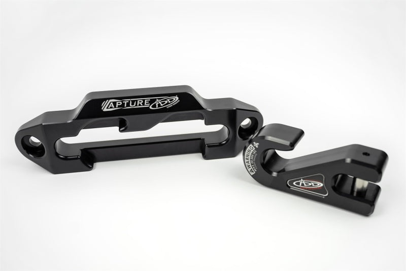 Addictive Desert Designs Winch Accessories Addictive Desert Designs 1-5/16in Winch Fairlead Plate w/ Recessed Round End Hook - Black