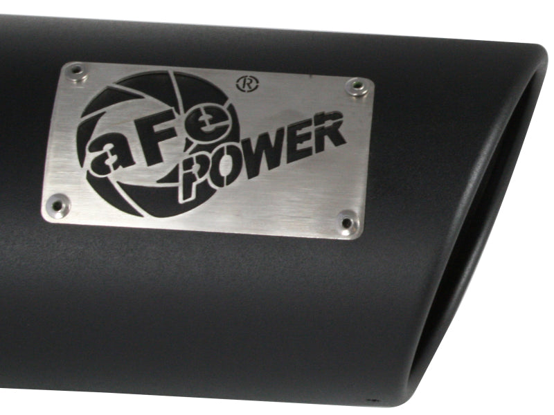 aFe Catback aFe Power Diesel Exhaust Tip Black- 4 in In x 5 out X 12 in Long Bolt On (Right)