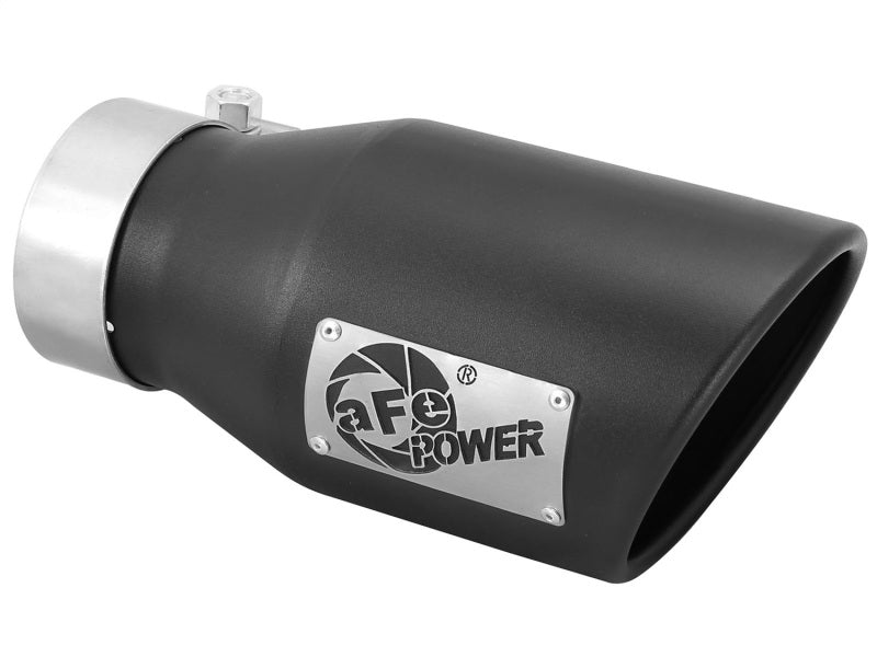 aFe Catback aFe Power Gas Exhaust Tip Black- 3 in In x 4.5 out X 9 in Long Bolt On (Black)