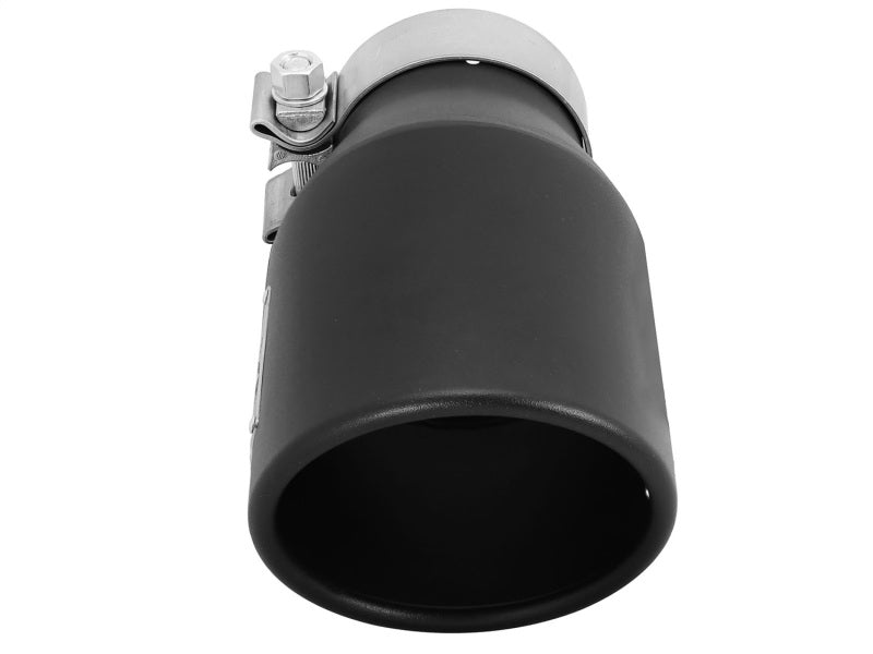 aFe Catback aFe Power Gas Exhaust Tip Black- 3 in In x 4.5 out X 9 in Long Bolt On (Black)