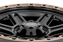 Load image into Gallery viewer, Rough Country 79 Series Wheel | One-Piece | Semi Gloss Black w/Bronze Ring | 18x9 | 6x5.5 |+18mm