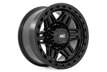 Load image into Gallery viewer, Rough Country 76 Series Wheel | Simulated Beadlock | Gloss Black | 17x9 | 5x5 | -12mm