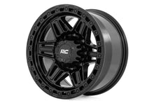 Load image into Gallery viewer, Rough Country 76 Series Wheel | Simulated Beadlock | Gloss Black | 17x9 | 5x5 | -12mm