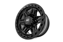 Load image into Gallery viewer, Rough Country 76 Series Wheel | Simulated Beadlock | Gloss Black | 17x9 | 5x5 | -12mm