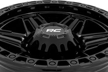 Load image into Gallery viewer, Rough Country 76 Series Wheel | Simulated Beadlock | Gloss Black | 17x9 | 6x5.5 | -12mm